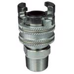 Steel Dual-Lock™ P-Series Thor Interchange Male Thread Coupler with Knurled Flanged Sleeve